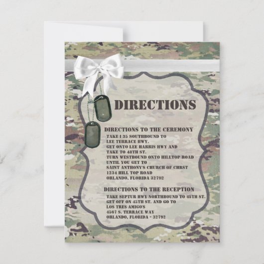 4.25x5.5 Direction Card Army Air Force OCP Camoufl Einladung (Vorderseite)