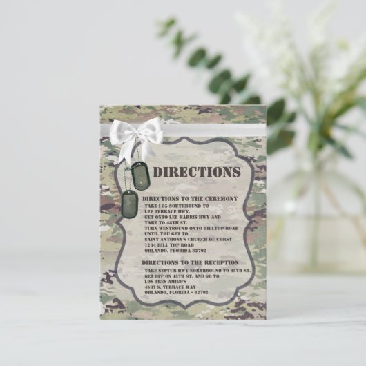 4.25x5.5 Direction Card Army Air Force OCP Camoufl Einladung (Stehend Vorderseite)