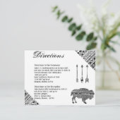 4.25x5.5 Direction Card Boho Buffalo Tribal Patter Einladung (Stehend Vorderseite)