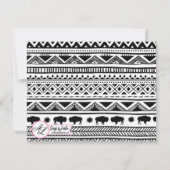 4.25x5.5 Direction Card Boho Buffalo Tribal Patter Einladung (Rückseite)