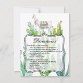4.25x5.5 Direction Card Boho Llama Bohemisch Cacti Einladung (Vorderseite)