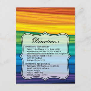 4.25x5.5 Direction Card lgbtq Regenbogenflagge les Einladung
