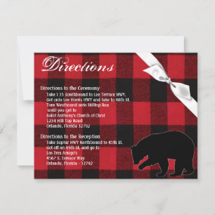 4.25x5.5 Direction Card Red Buffalo Kariert Bären  Einladung