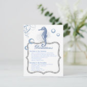 4.25x5.5 Direction Card Seepferd Sea Ocean Beach Einladung (Stehend Vorderseite)