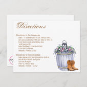 4.25x5.5 Direction Card Summer Country Wedding Rus Einladung (Vorne/Hinten)