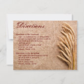 4.25x5.5 Direction Card Wheat auf Burlap-Sackzählu Einladung (Vorderseite)