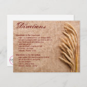 4.25x5.5 Direction Card Wheat auf Burlap-Sackzählu Einladung (Vorne/Hinten)