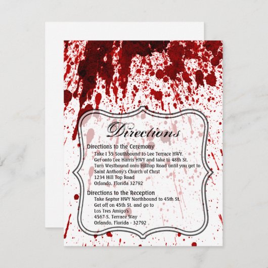 4.25x5.5 Direktionskarte Spritzer Vampire Got Einladung (Vorne/Hinten)