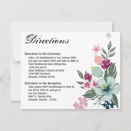 4.25x5.5 Fahrtkarte Tropische Blume auf Weiß Einladung (Vorderseite)