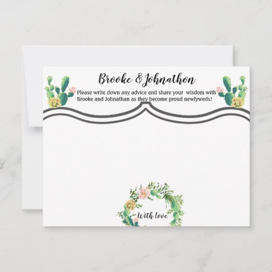 4.25x5.5 Ratenkarte Bohemische Kakteen Succulents Einladung (Vorderseite)