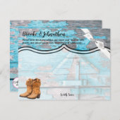 4.25x5.5 Ratenkarte Stiefel für die blaue Holzhalt Einladung (Vorne/Hinten)