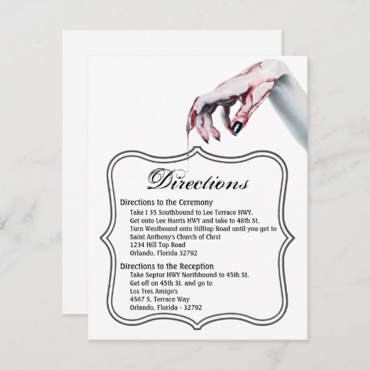 4.25x5.5 Richtung Cardv zombie Tropfen vampi Einladung (Vorne/Hinten)