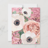 4.25x5.5 Rose Geometrischer Garten mit Fahrkarte Einladung (Rückseite)