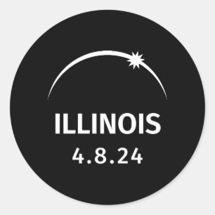 4.28.24 Solar Eclipse Illinois Runder Aufkleber