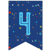 4 3 2 1 Blast-Weltraumbanner (Blauer Text) Wimpelkette (Zweite Fahne)