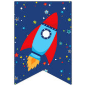 4 3 2 1 Blast-Weltraumbanner (Blauer Text) Wimpelkette (Erste Fahne)