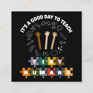 4/4, es ist ein guter Tag, winzige Menschen zu unt Quadratische Visitenkarte