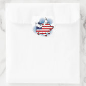 4. - 4. Juli Patriotic Flying Pig Stickers (Tasche)