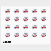 4. - 4. Juli Patriotic Flying Pig Stickers (Blatt)