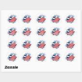 4. - 4. Juli Patriotic Flying Pig Stickers (Blatt)