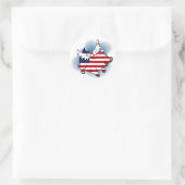 4. - 4. Juli Patriotic Flying Pig Stickers (Tasche)