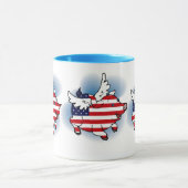 4. - 4. Juli Patriotische Schweine Tasse (Zentrum)