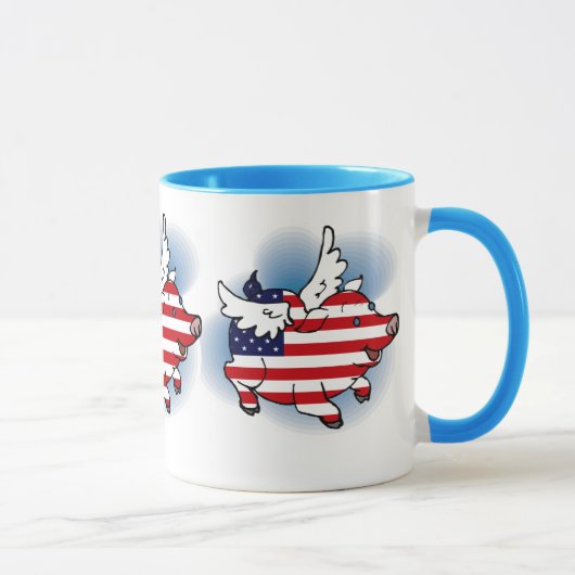 4. - 4. Juli Patriotische Schweine Tasse (Rechts)