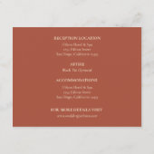 4.5 x 5.5 Angaben zur Hochzeit Begleitkarte (Rückseite)