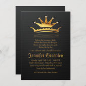 4,5" x 6,25" Goldkönigliche Einladung (Vorne/Hinten)