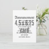 4,5 x 6,25 Vertikal Ankündigung (Stehend Vorderseite)