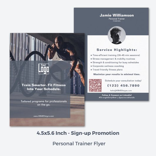 4.5x5.6 Inch Corporate Fitness Personal Trainer Flyer