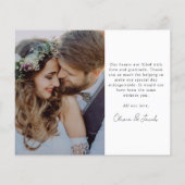 4.5x5.6 Minimalistisch 2 Foto Hochzeit Dankeschön  (Rückseite)
