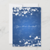 4.5x6.25 Babydusche Kirsche Blossom Blau Einladung (Rückseite)