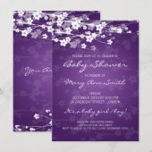 4.5x6.25 Babydusche Lila Einladung (Vorne/Hinten)