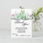 4.5x6.25 Danke, Boho Llama Bohemisch Cacti Einladung (Stehend Vorderseite)