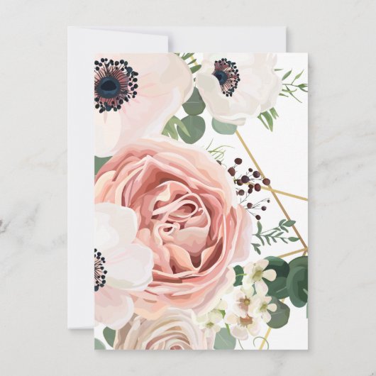 4.5x6.25 Danke, Card Geometric Garden Rose Anem Einladung (Rückseite)