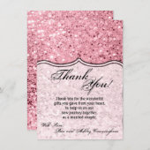 4.5x6.25 Danke, Card Rose Gold Glitzer Einladung (Vorne/Hinten)
