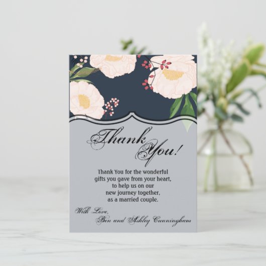 4.5x6.25 Danke, dass Sie Karte Weiße Blume auf Da (Stehend Vorderseite)