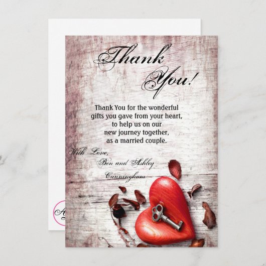 4.5x6.25 Dankeschön an meinen Hea Card Country Woo Einladung (Vorne/Hinten)