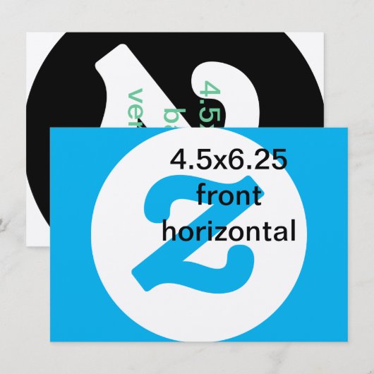 4.5x6.25 horizontale vertikale Einladung (Vorne/Hinten)