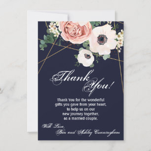 4.5x6.25 Vielen Dank Card Geometric Garden Rose Na Einladung