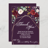 4.5x6.25 Vielen Dank Card Plum Lila Rose Gold Geo Einladung (Vorne/Hinten)