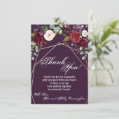 4.5x6.25 Vielen Dank Card Plum Lila Rose Gold Geo Einladung (Stehend Vorderseite)