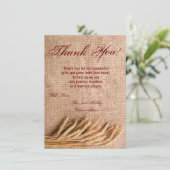 4.5x6.25 Vielen Dank, dass Sie auf dem Burlap-Sack Einladung (Stehend Vorderseite)
