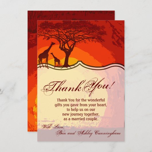 4.5x6.25 Vielen Dank, dass Sie Karte Afrikanische  (Vorne/Hinten)