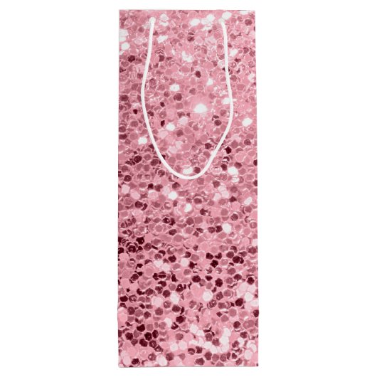 4.75lx4wx13h Weingeschenktasche Rose Gold Glitzer Geschenktüte Für Weinflaschen (Rückseite)