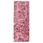 4.75lx4wx13h Weingeschenktasche Rose Gold Glitzer Geschenktüte Für Weinflaschen (Vorderseite)