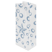 4.75lx4wx13h Weingeschenktasche Seepferd Ocean Bea Geschenktüte Für Weinflaschen (Rückseite Schrägansicht)