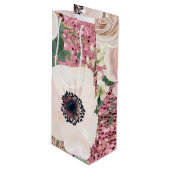 4.75lx4wx13h Wine Gift Bag Geometric Garden Rose Geschenktüte Für Weinflaschen (Vorderseite Schrägansicht)