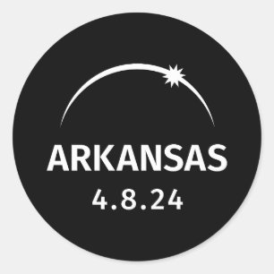 4.8.24 Solar Eclipse Arkansas Runder Aufkleber